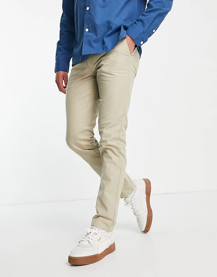 Farah Trousers In Stone For Men Neutral