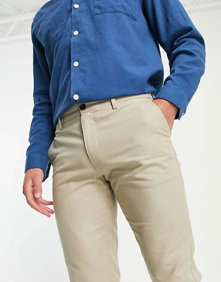 Farah Trousers In Stone For Men Neutral - Image 4