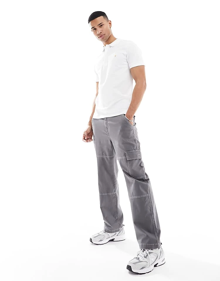 Farah Blanes Short Sleeve Polo Shirt In White For Men - Image 3