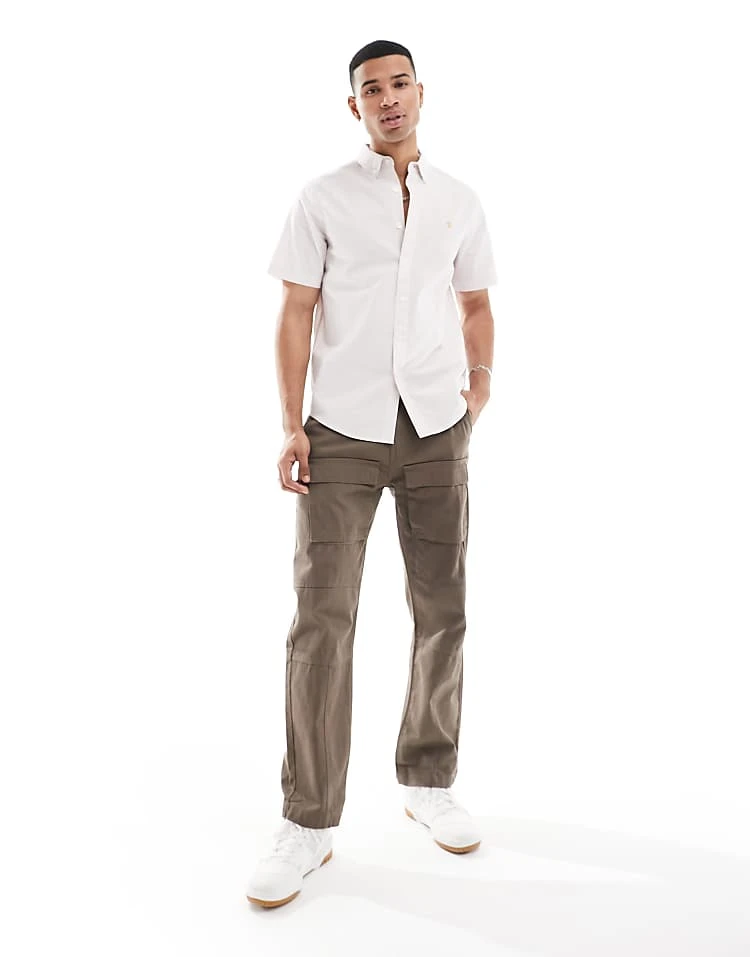 Farah Cotton Stripe Seersucker Shirt In Pink For Men - Image 4