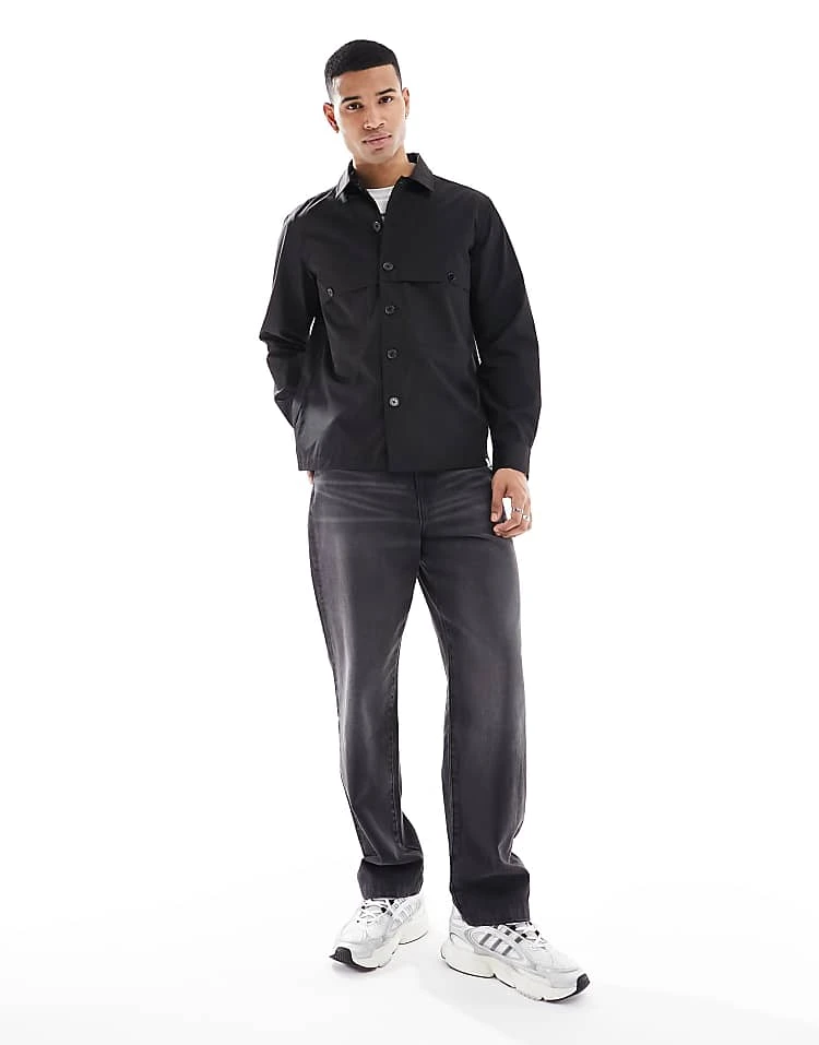 Farah Lamont Shacket In Black For Men - Image 3