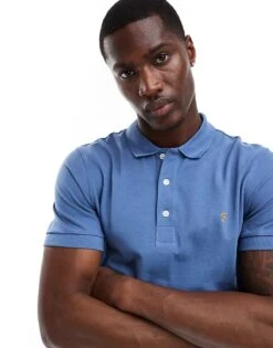 Farah Blanes Polo In Blue For Men Mid Blue
