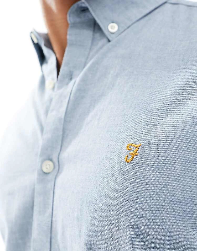 Farah Cotton Long Sleeve Shirt In Blue For Men Mid Blue - Image 2