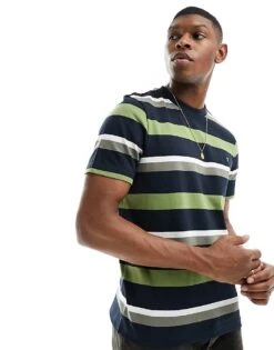 Farah Caspar Stripe T-shirt In Black For Men
