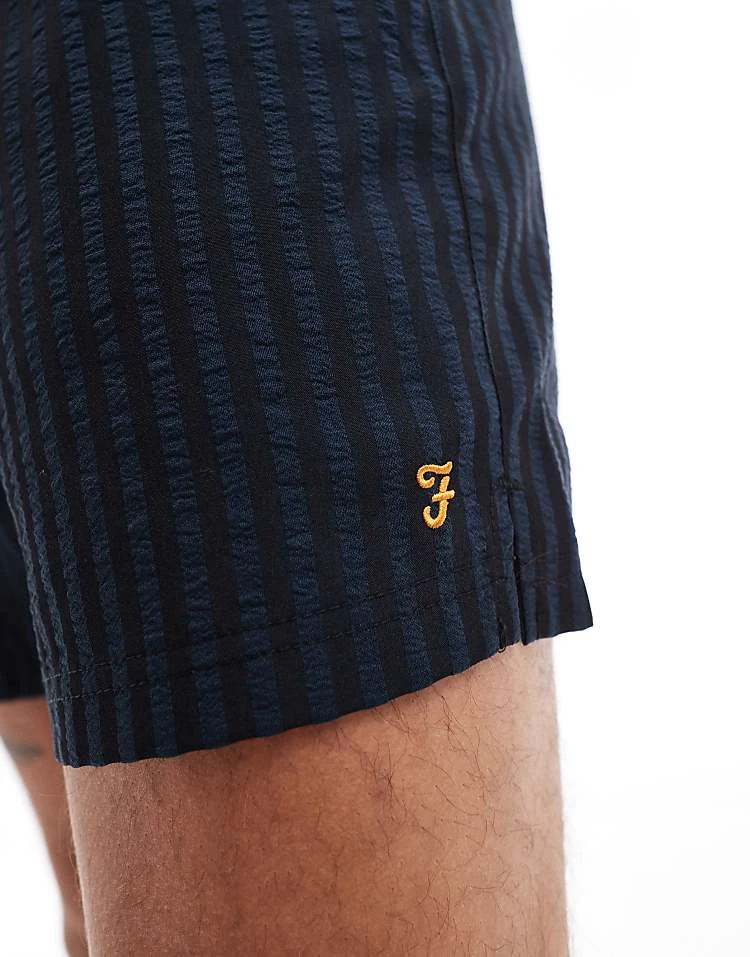 Farah Textured Seersucker Short In Navy For Men - Image 3