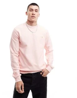 Farah Twill Sweatshirt In Pink For Men