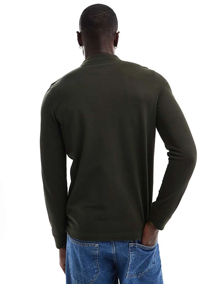 Farah Blanes Long Sleeve Polo In Green For Men Mid Green - Image 2