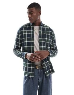 Farah Marcelo Check Longsleeve Shirt In Navy For Men