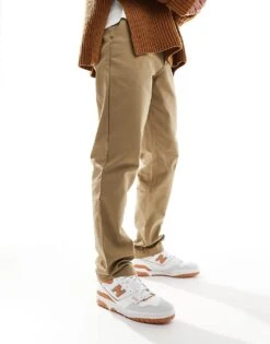 Farah Norwood Regular Fit Workwear Chino Trousers In Beige For Men