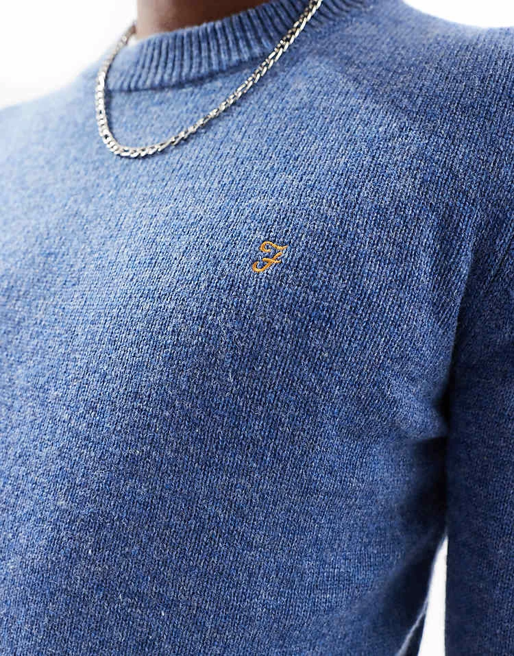 Farah Birchall Jumper In Light Blue For Men - Image 3