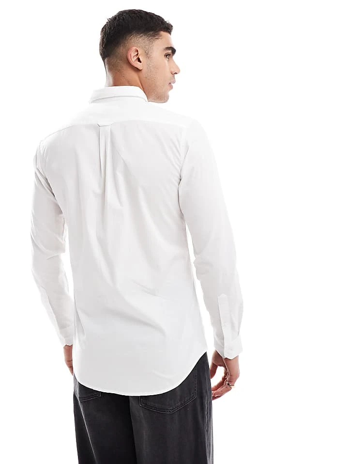 Farah Yorke Long Sleeve Poplin Shirt In White For Men - Image 4