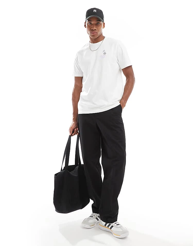 Farah Darwin T-shirt In White With Chest And Back Print For Men - Image 2