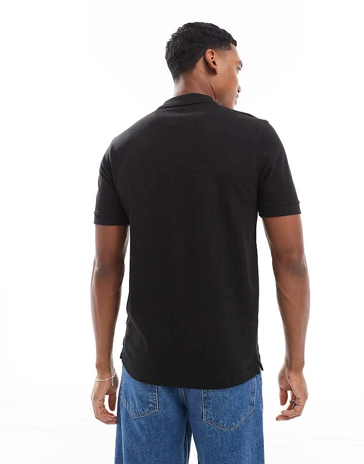 Farah Blanes Short Sleeve Polo Shirt In Black For Men - Image 4