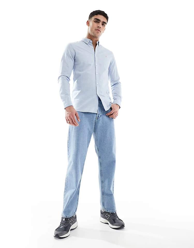 Farah Steen Long Sleeve Oxford Shirt In Blue For Men - Image 2