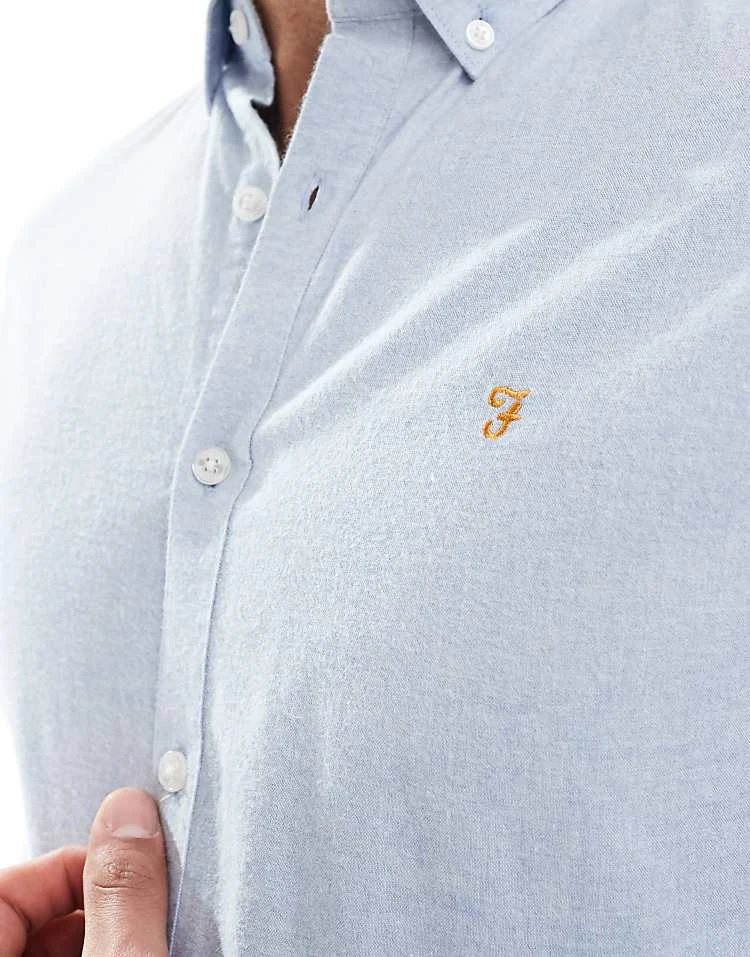 Farah Steen Long Sleeve Oxford Shirt In Blue For Men - Image 3