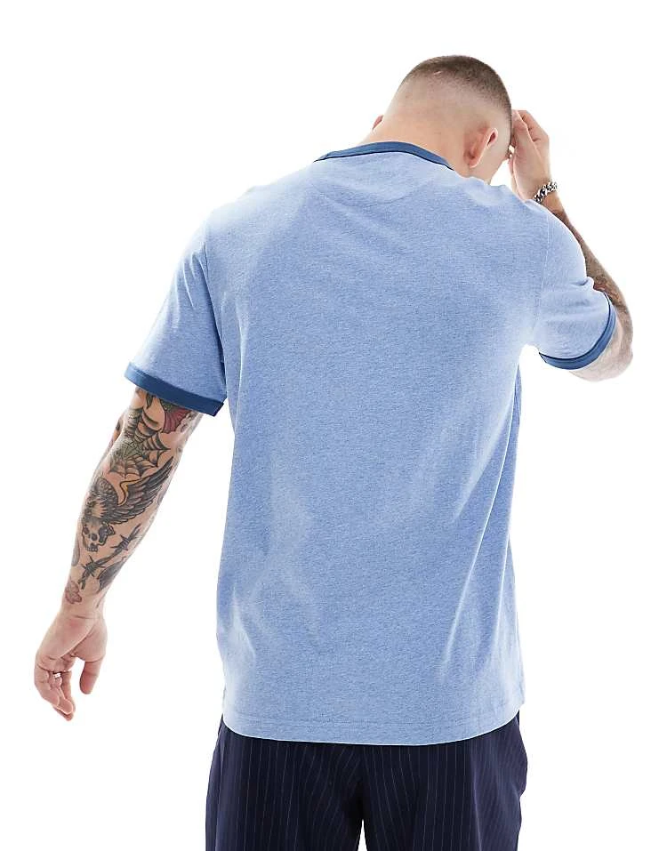 Farah Groves Ringer T-shirt In Light Blue And Navy For Men - Image 2