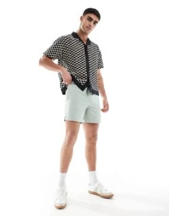 Farah Colbert Swim Shorts In Sage Green For Men