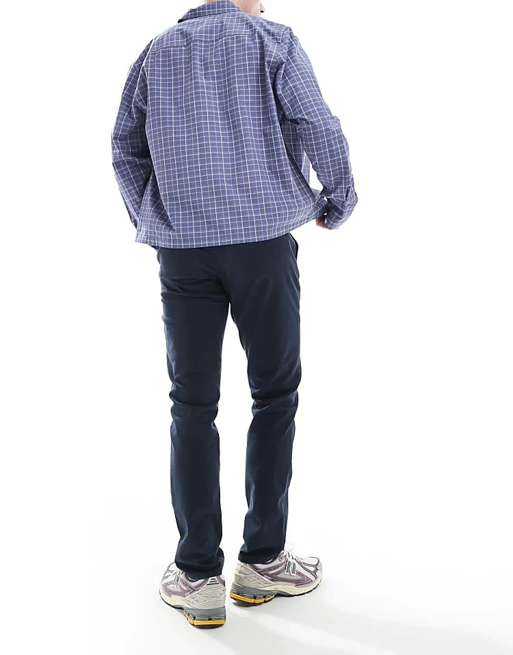 Farah Elm Straight Leg Trousers In Navy For Men - Image 2