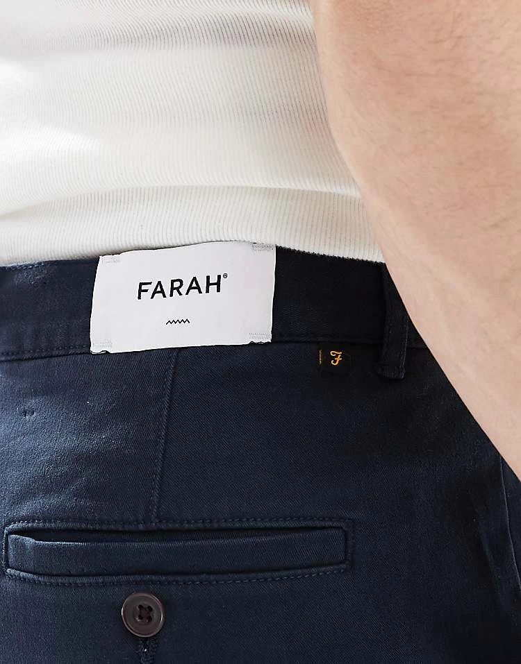 Farah Elm Straight Leg Trousers In Navy For Men - Image 3