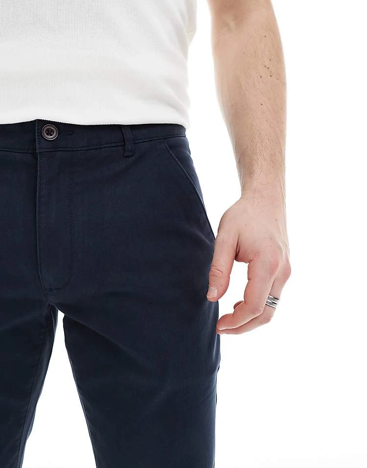 Farah Elm Straight Leg Trousers In Navy For Men - Image 5