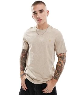 Farah Danny T-shirt In Beige For Men