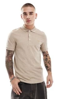 Farah Blanes Short Sleeve Polo In Beige For Men